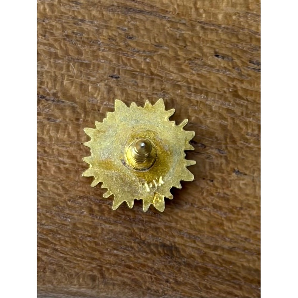 Masonic Lapel Pin Gold 10K Vintage Sunburst Screw Back Fraternal G Tie Tack - Picture 5 of 6